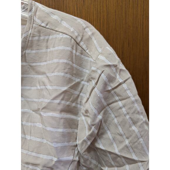 Chico's Metallic Stripe Half Sleeve Blouse - Picture 4 of 4